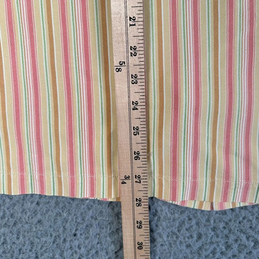 Tommy Bahama Silk Camp Shirt Men's Large Pastel Striped Silk‎ Button Up